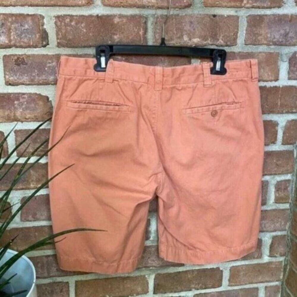 J. Crew Flat Front Shorts Cotton Orange Men's Size 33 Waist 9" Inseam Casual - Picture 4 of 4